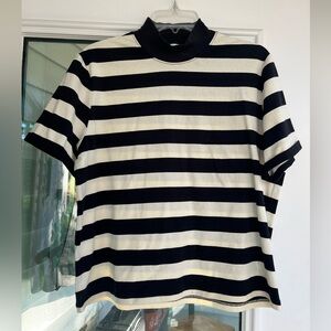 Boheme Black and White Striped Crop Top